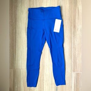 NWT Lululemon leggings size 8, 25” inseam, Electric blue.
